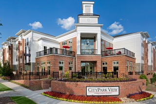 handicap accessible leasing office and property facade at City Park View
