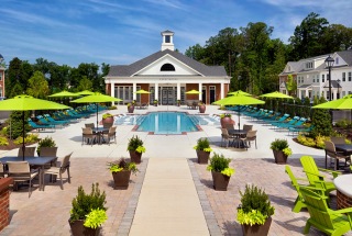 rendering of outdoor swimming pool area